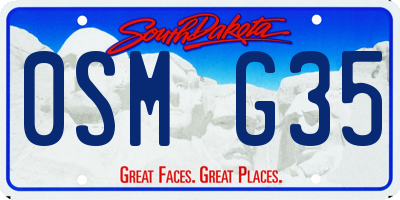 SD license plate 0SMG35