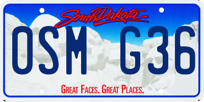 SD license plate 0SMG36
