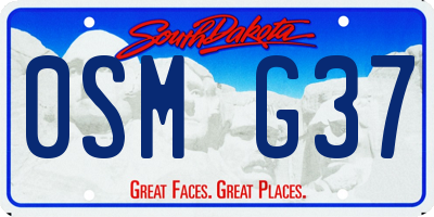 SD license plate 0SMG37