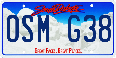 SD license plate 0SMG38