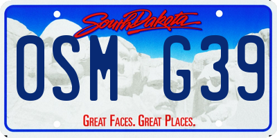 SD license plate 0SMG39