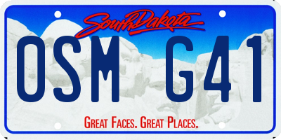 SD license plate 0SMG41