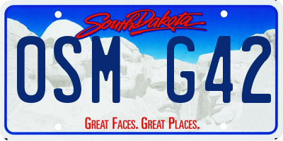 SD license plate 0SMG42