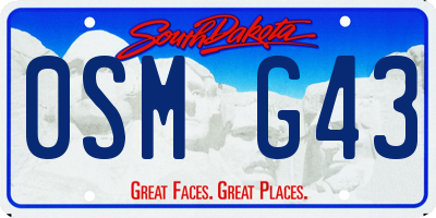 SD license plate 0SMG43
