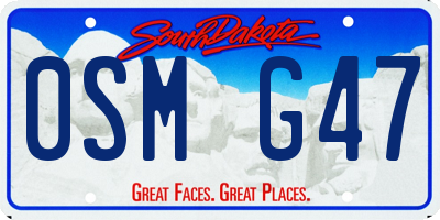 SD license plate 0SMG47