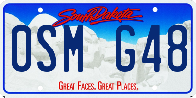 SD license plate 0SMG48