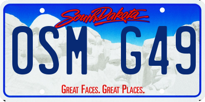 SD license plate 0SMG49