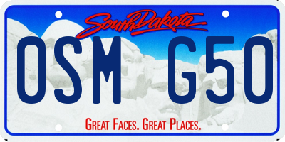 SD license plate 0SMG50
