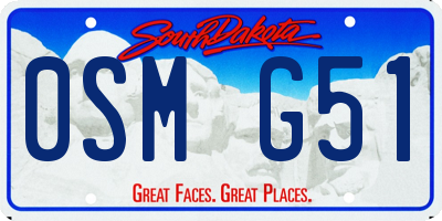 SD license plate 0SMG51