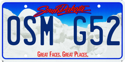 SD license plate 0SMG52