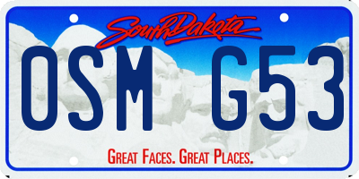SD license plate 0SMG53