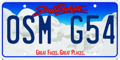SD license plate 0SMG54