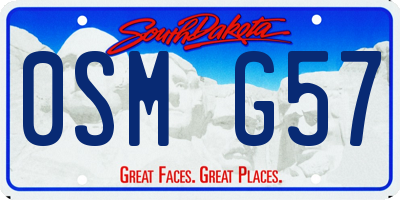 SD license plate 0SMG57