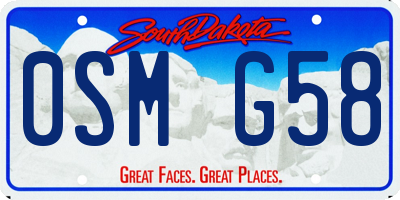 SD license plate 0SMG58