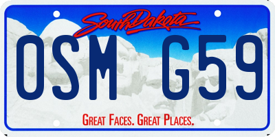 SD license plate 0SMG59