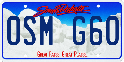SD license plate 0SMG60
