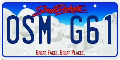 SD license plate 0SMG61