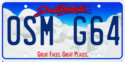 SD license plate 0SMG64