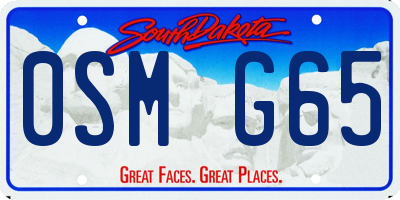SD license plate 0SMG65