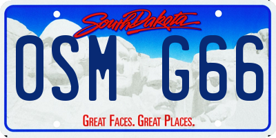 SD license plate 0SMG66