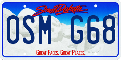 SD license plate 0SMG68