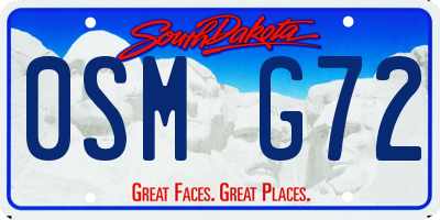 SD license plate 0SMG72