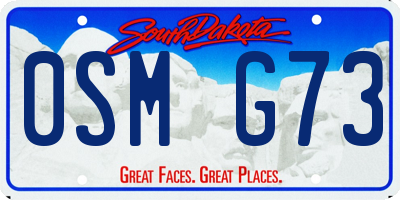 SD license plate 0SMG73