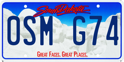 SD license plate 0SMG74