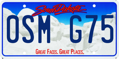 SD license plate 0SMG75