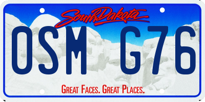 SD license plate 0SMG76