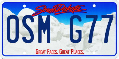SD license plate 0SMG77
