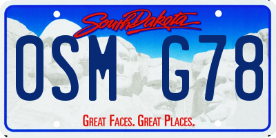 SD license plate 0SMG78