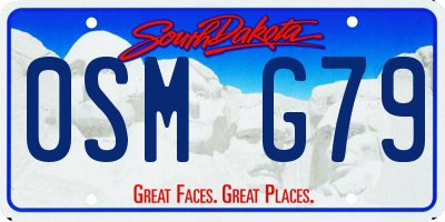 SD license plate 0SMG79