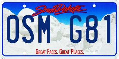 SD license plate 0SMG81