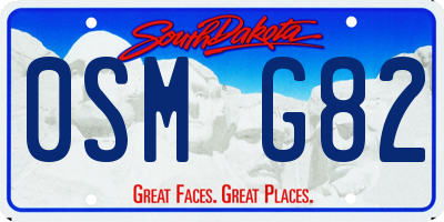 SD license plate 0SMG82