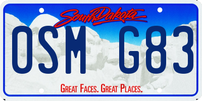 SD license plate 0SMG83
