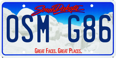 SD license plate 0SMG86