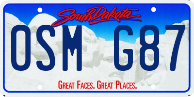 SD license plate 0SMG87