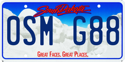 SD license plate 0SMG88