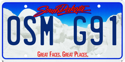 SD license plate 0SMG91