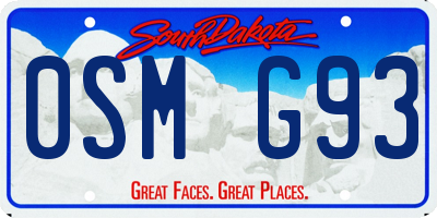 SD license plate 0SMG93