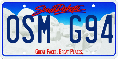 SD license plate 0SMG94