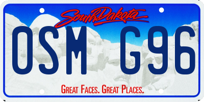 SD license plate 0SMG96