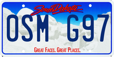 SD license plate 0SMG97