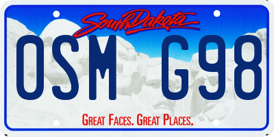 SD license plate 0SMG98