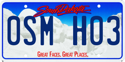 SD license plate 0SMH03