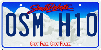 SD license plate 0SMH10