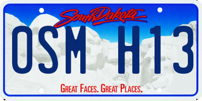 SD license plate 0SMH13