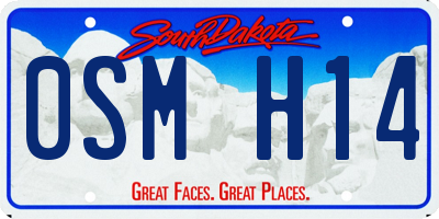 SD license plate 0SMH14