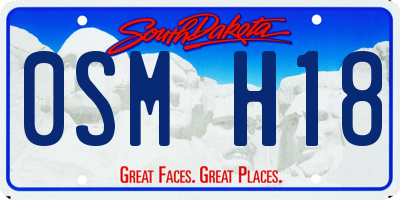 SD license plate 0SMH18